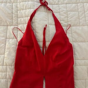 Abercrombie & Fitch Vibrant Red Halter Top